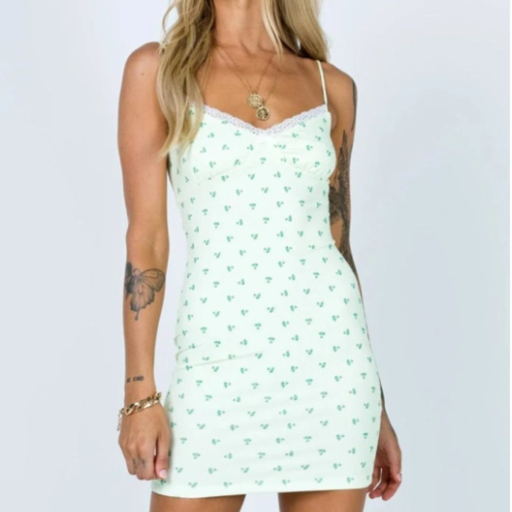 Princess Polly Green Floral Mini Dress